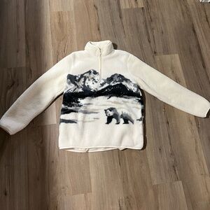 Old Navy Sherpa Quarter Zip Polar Bear